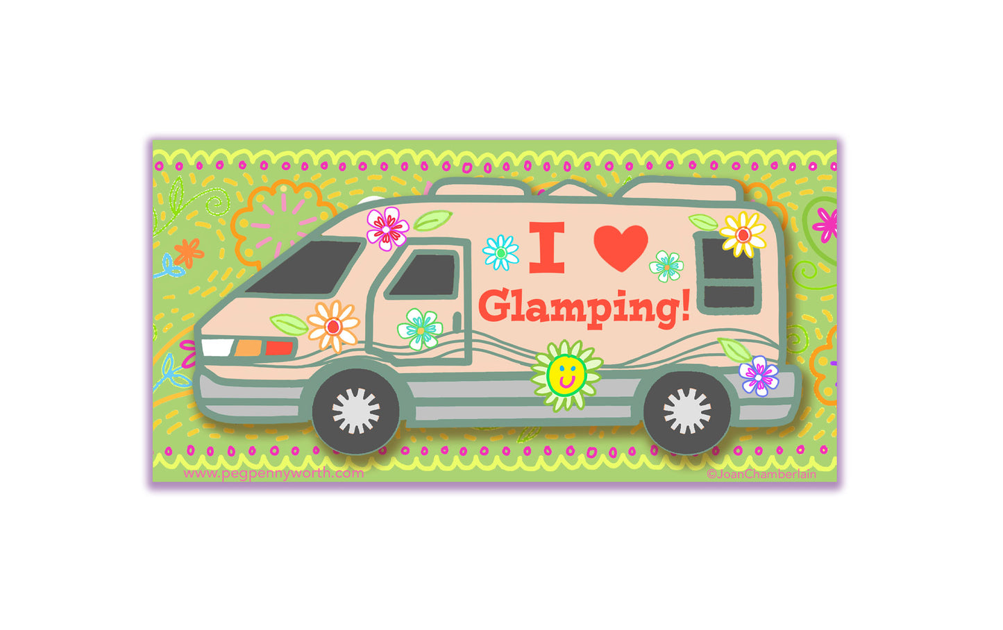 I Love Glamping Bumper Sticker
