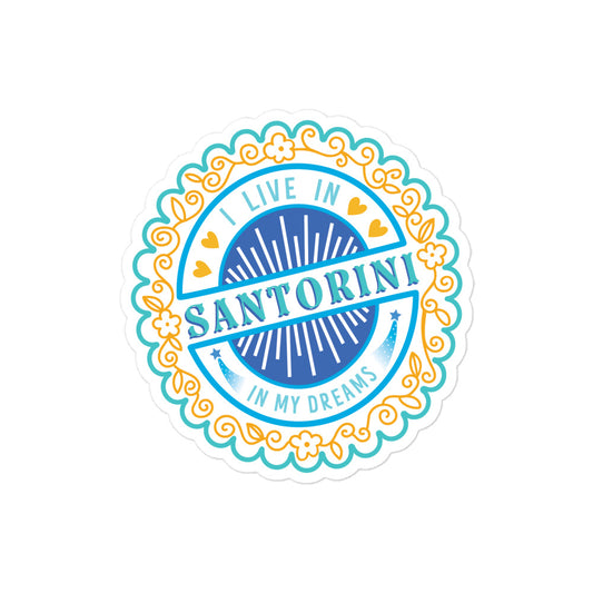 I Live in Santorini in my Dreams Sticker